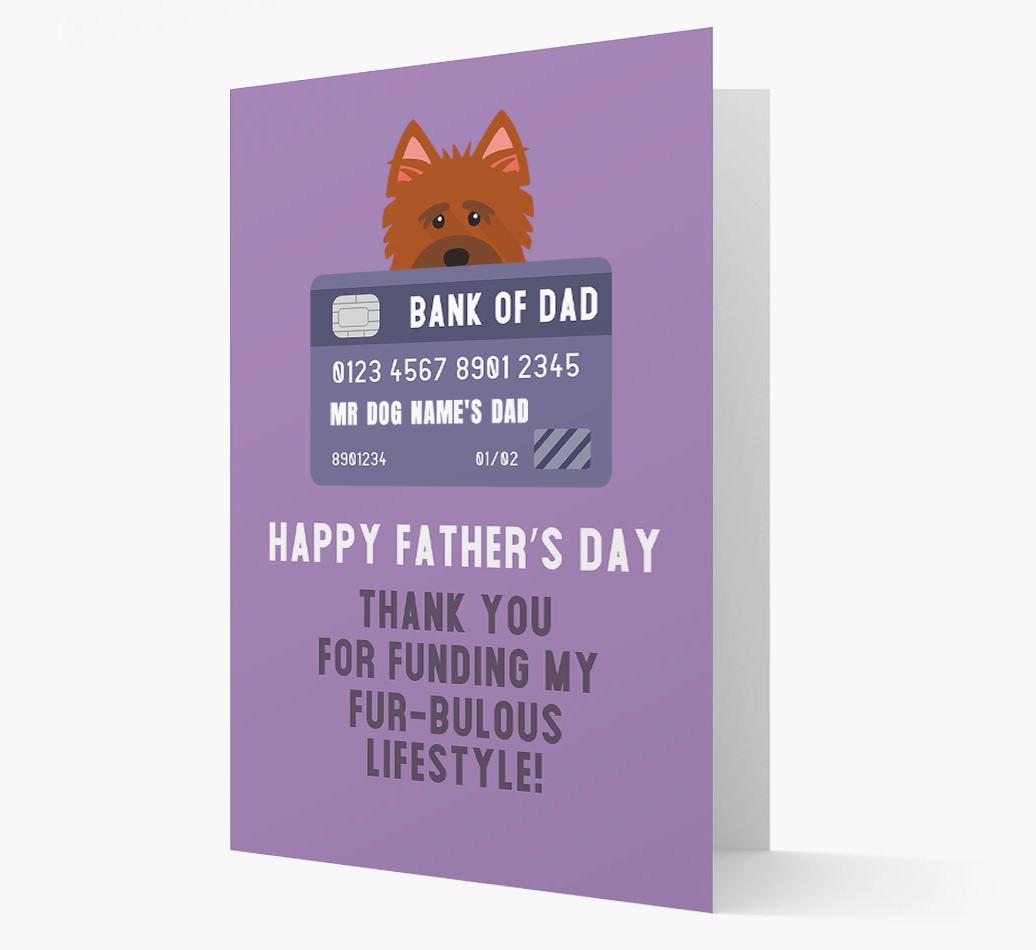 Personalised 'Bank of Dad' Card with {breedFullName} Icon