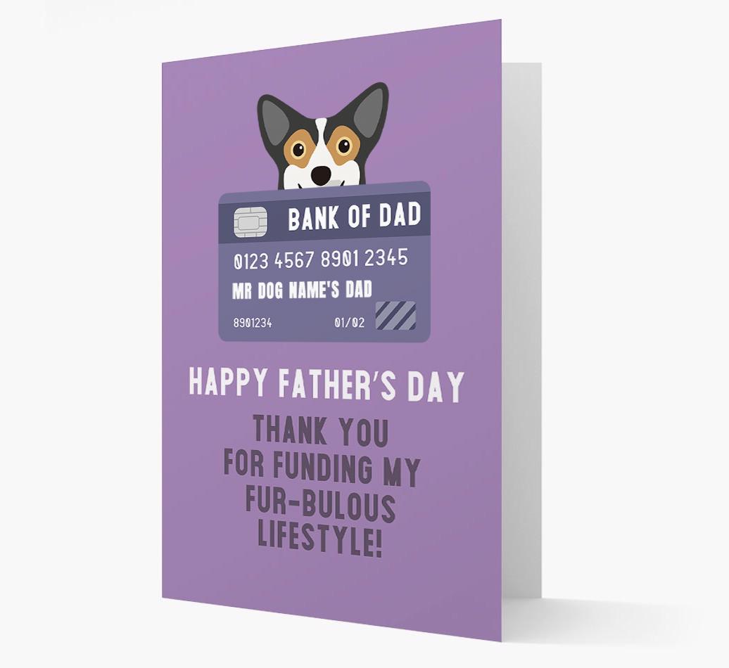 Personalised 'Bank of Dad' Card with {breedFullName} Icon