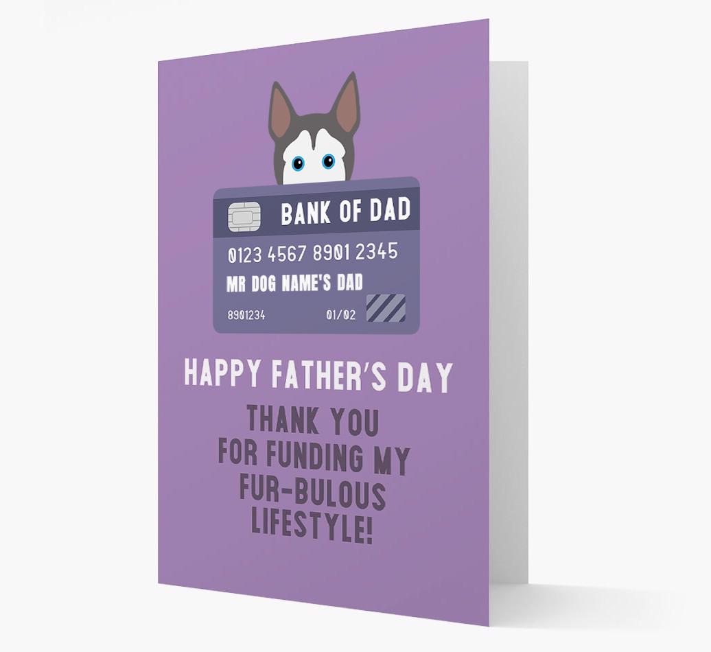 Personalised 'Bank of Dad' Card with {breedFullName} Icon