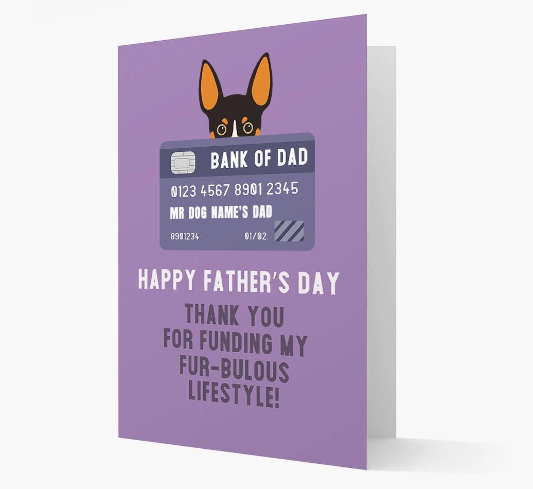 Personalised 'Bank of Dad' Card with {breedFullName} Icon
