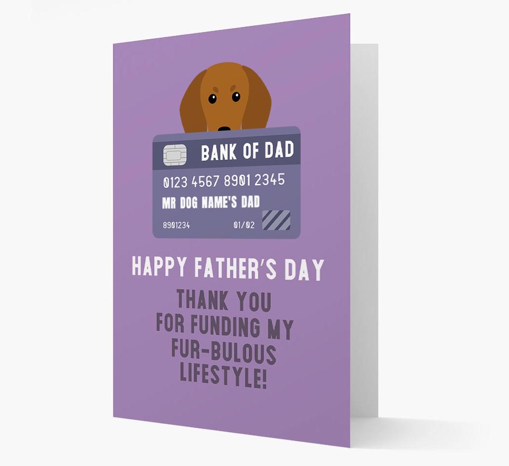 Personalised 'Bank of Dad' Card with {breedFullName} Icon