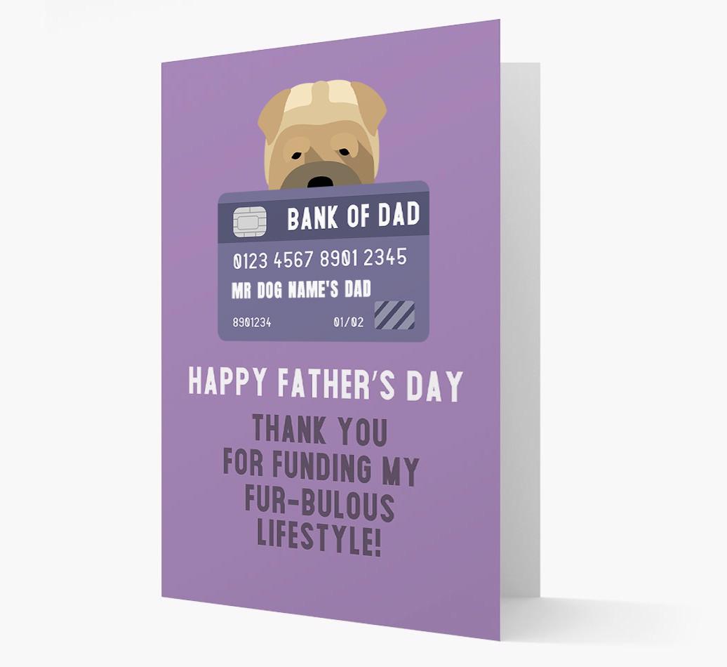 Personalised 'Bank of Dad' Card with {breedFullName} Icon