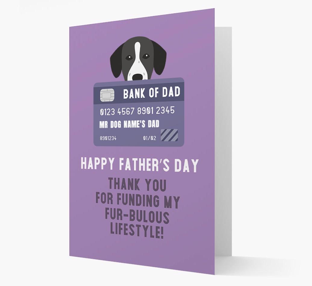 Personalised 'Bank of Dad' Card with {breedFullName} Icon