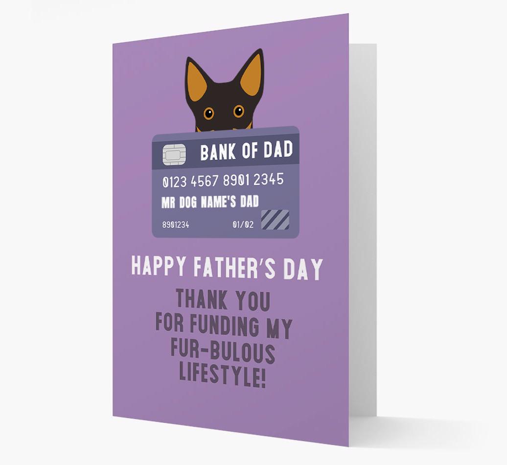 Personalised 'Bank of Dad' Card with {breedFullName} Icon