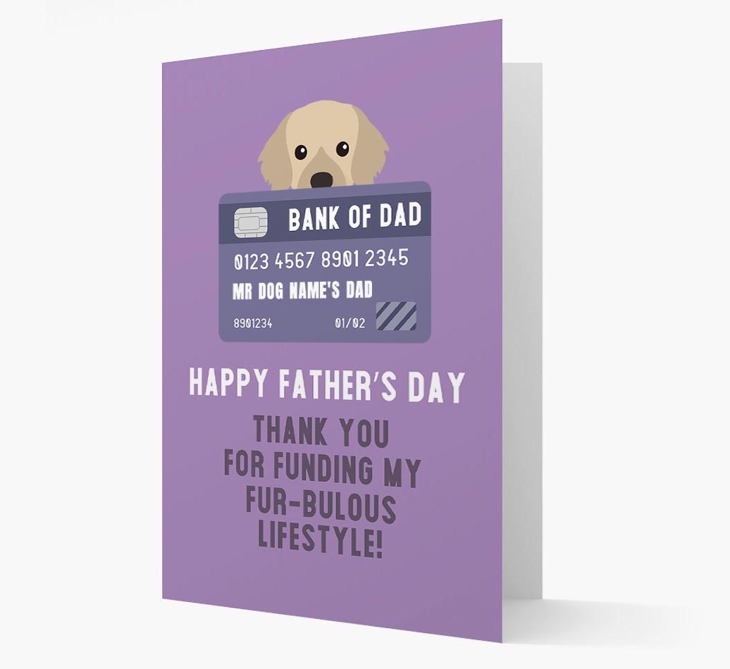 Personalised 'Bank of Dad' Card with {breedFullName} Icon