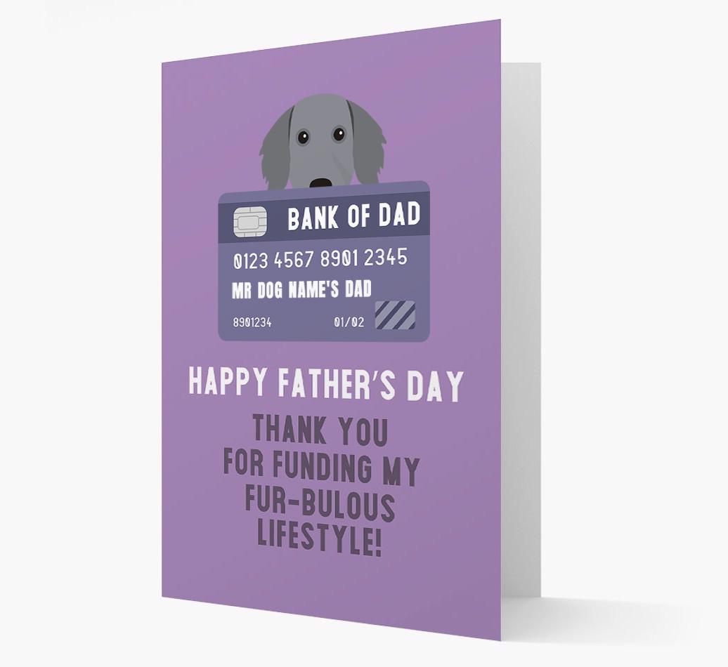 Personalised 'Bank of Dad' Card with {breedFullName} Icon