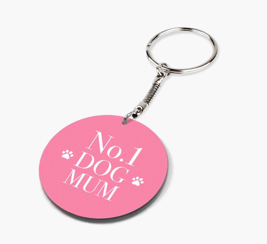 Double-sided 'No. 1 Dog Mum' Keyring
