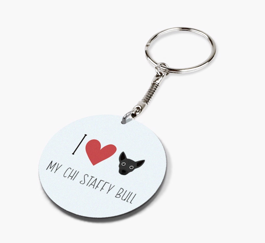 Personalized Chi Staffy Bull Keychains