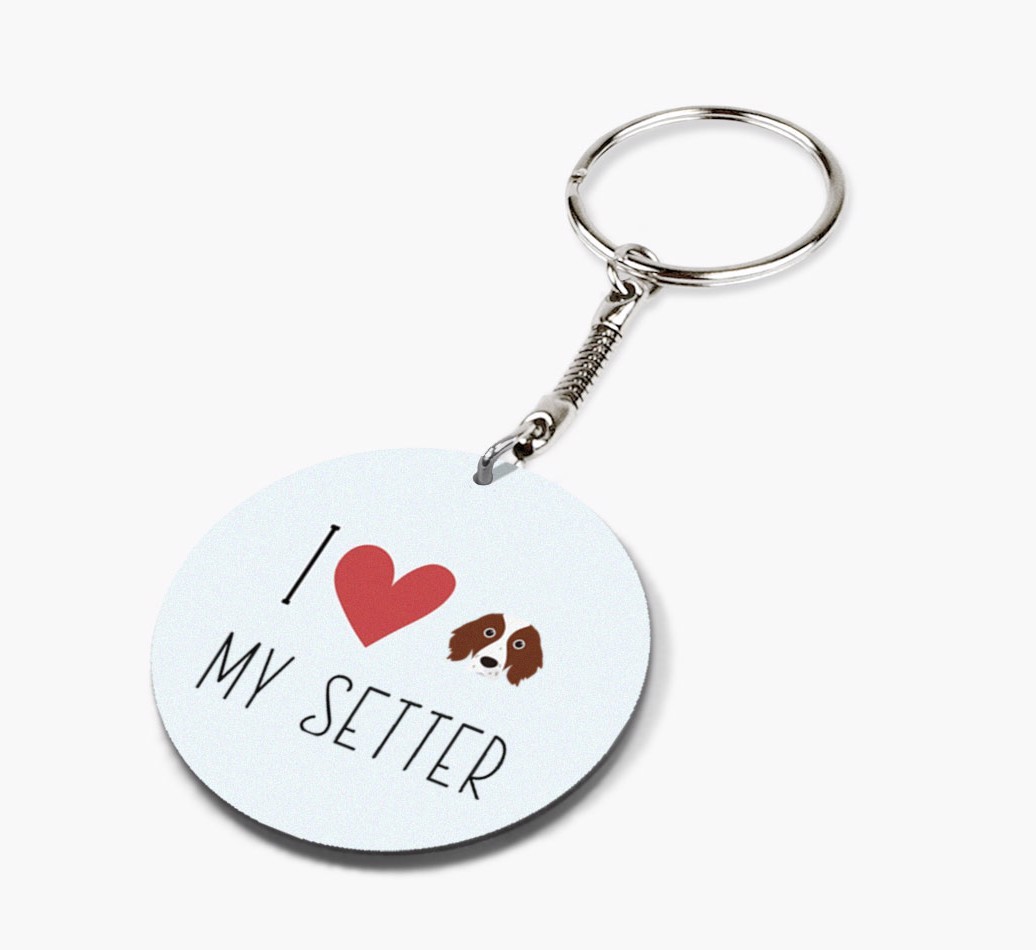 Personalized Irish Red & White Setter Keychains
