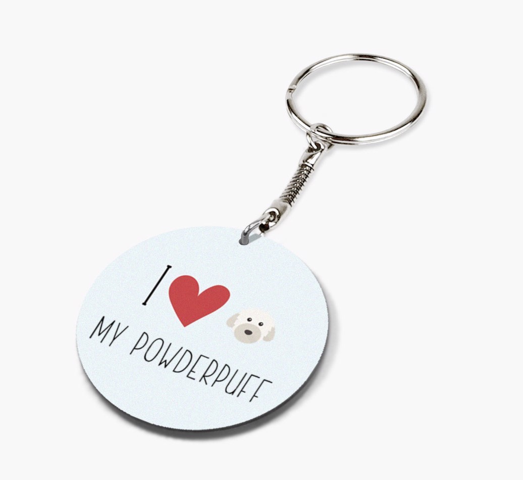 Personalized Powderpuff Chinese Crested Keychains