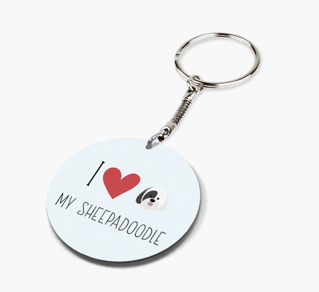 Personalized Sheepadoodle Keychains
