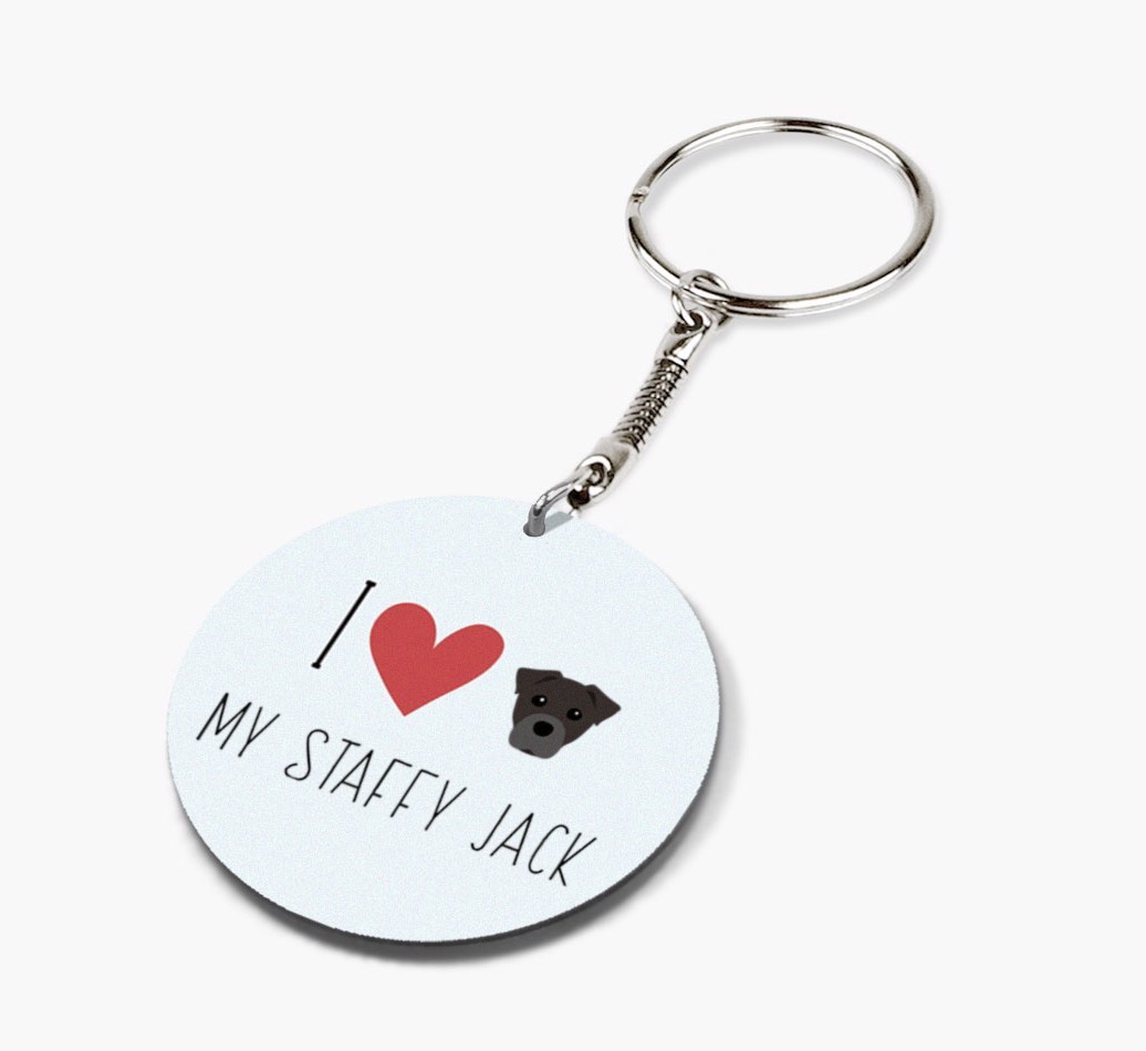 Personalized Staffy Jack Keychains