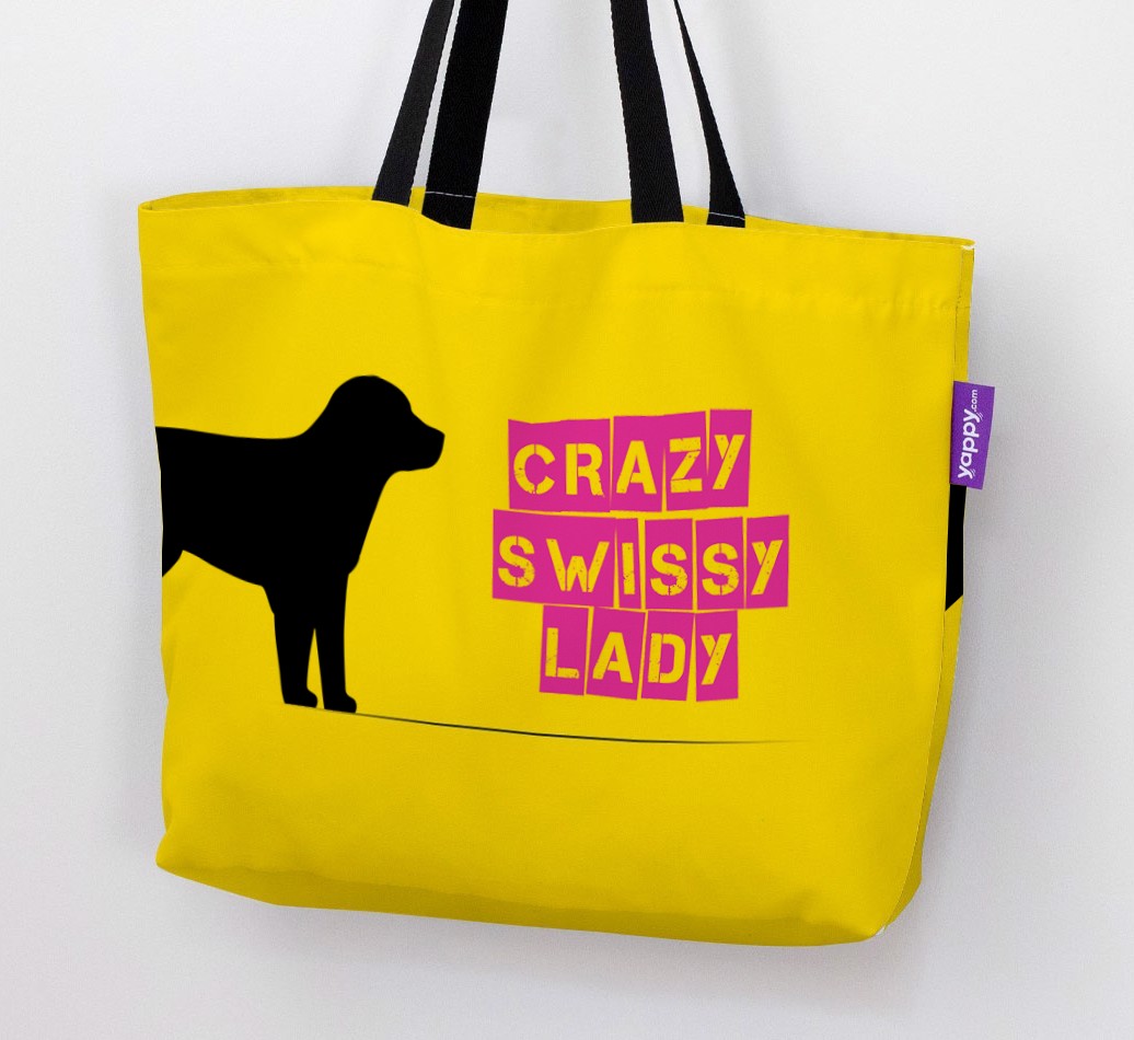 Crazy {breedShortName} Lady: Personalised Canvas Bag