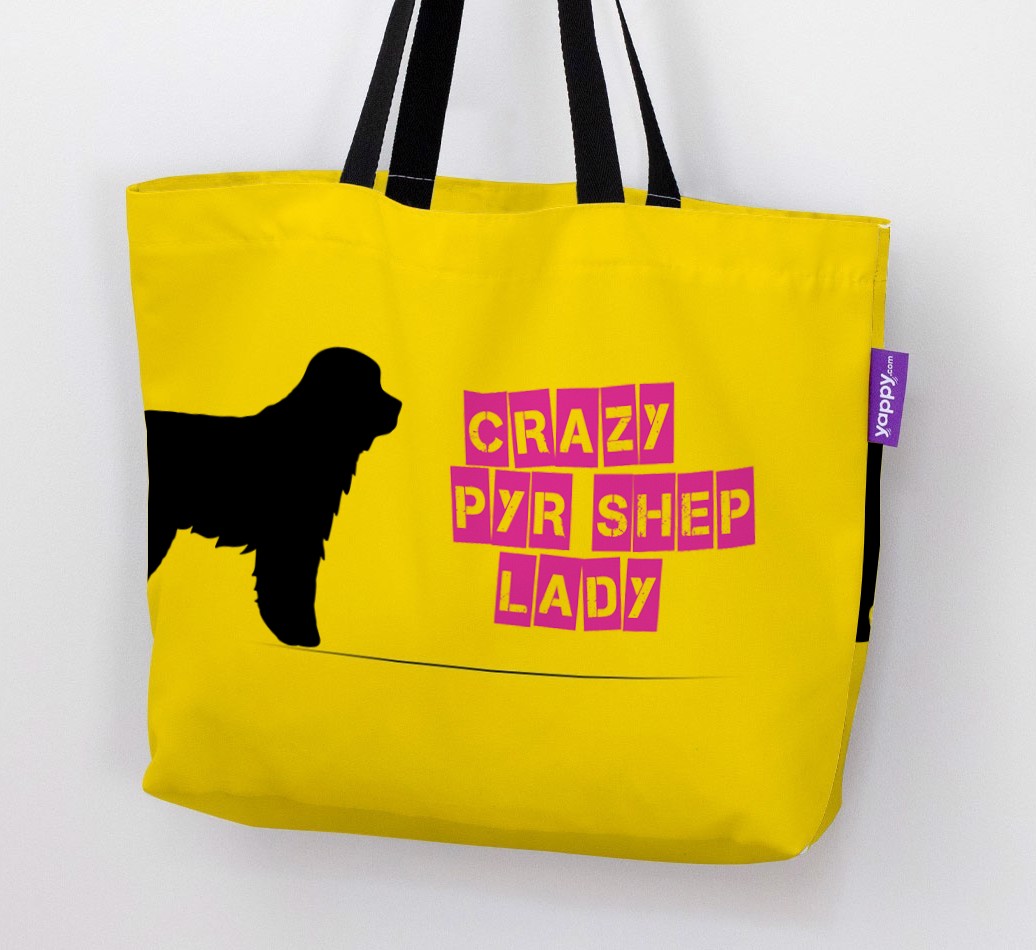 Crazy {breedShortName} Lady: Personalised Canvas Bag