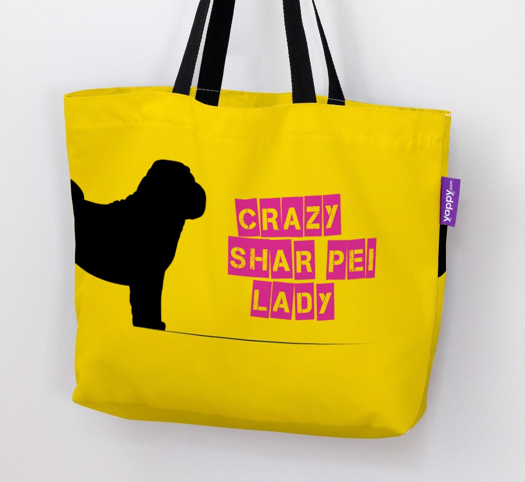 Crazy {breedShortName} Lady: Personalised Canvas Bag