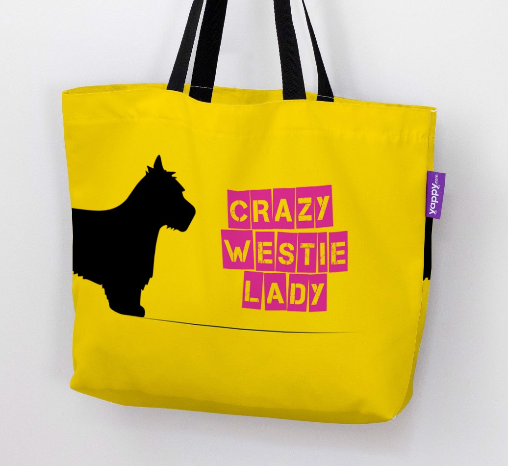 Crazy {breedShortName} Lady: Personalised Canvas Bag