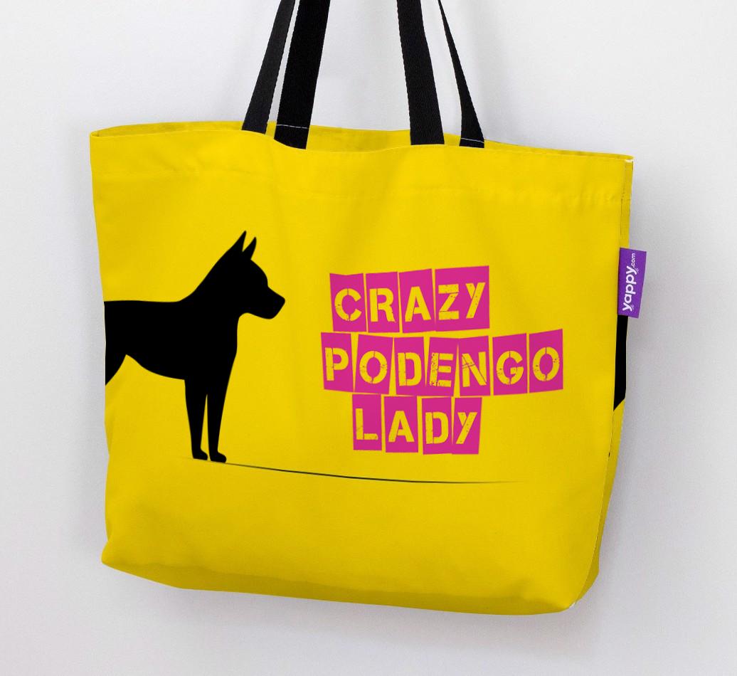 Crazy {breedShortName} Lady: Personalized Canvas Bag