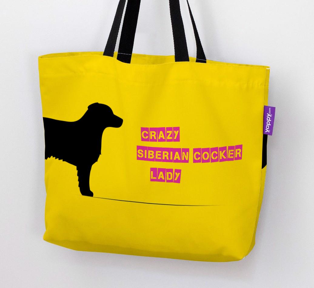 Crazy {breedShortName} Lady: Personalised Canvas Bag