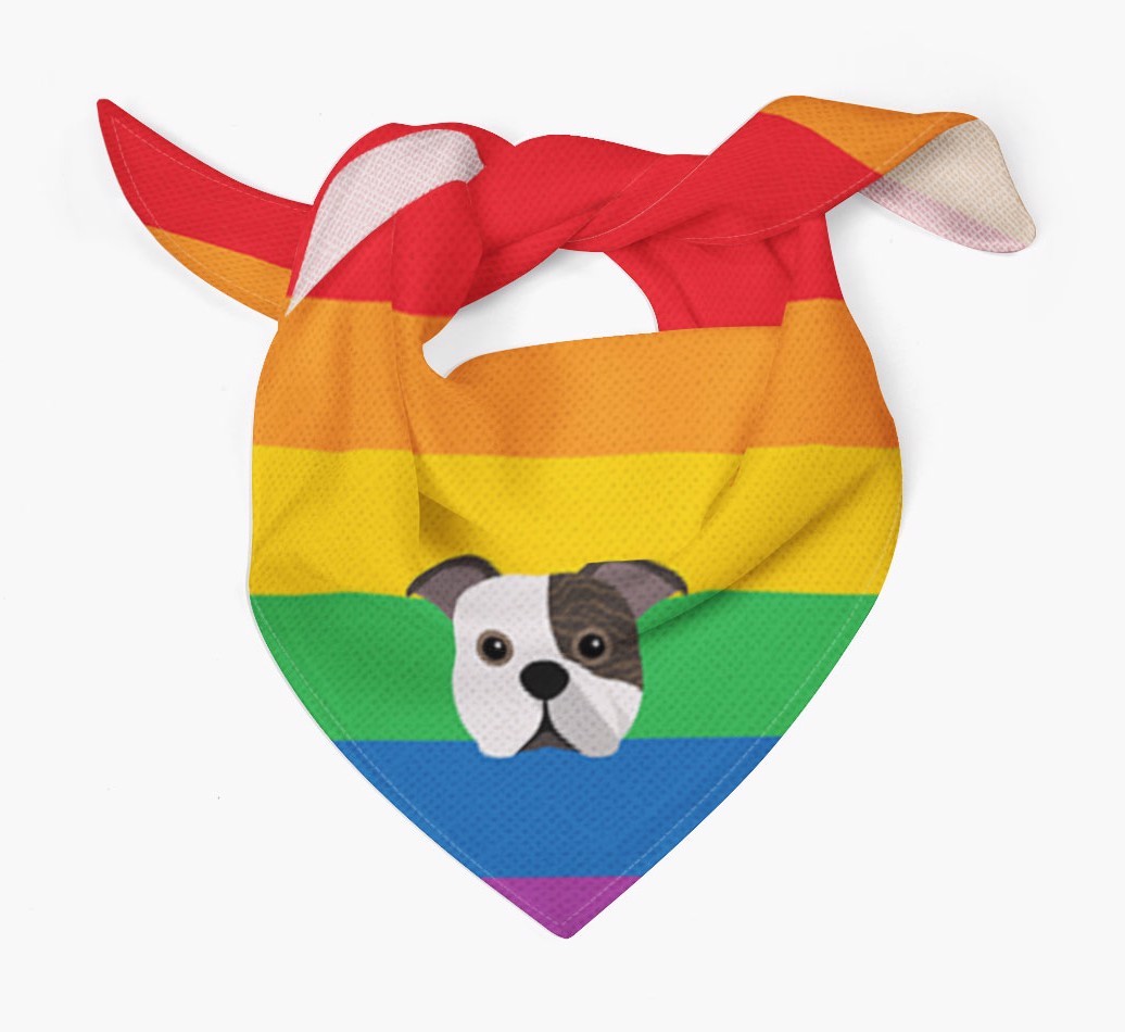 Colorful Rainbow Bandana with {breedFullName} Icon