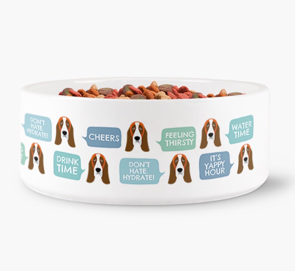Speech Bubble Dog Water Bowl for your {breedFullName}