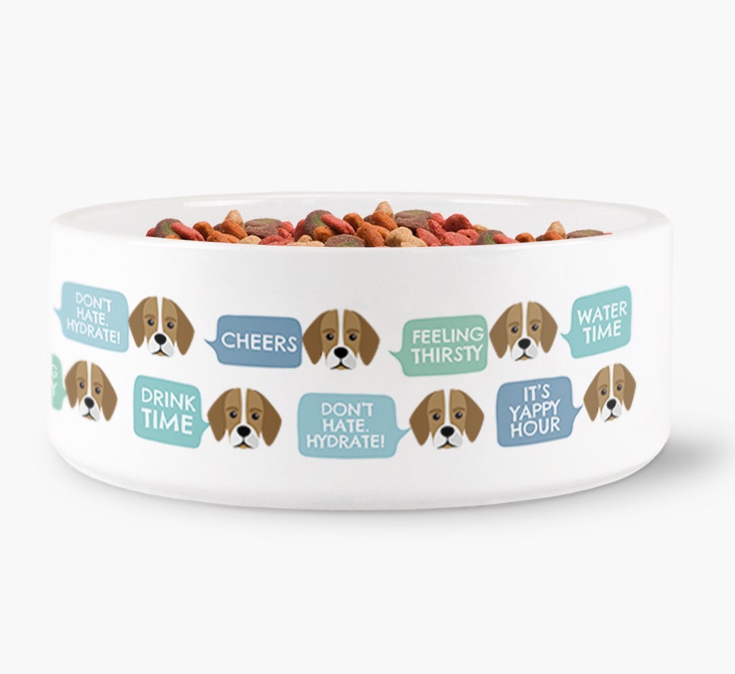 Speech Bubble Dog Water Bowl for your {breedFullName}