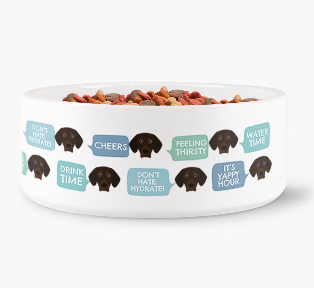 Speech Bubble Dog Water Bowl for your {breedFullName}
