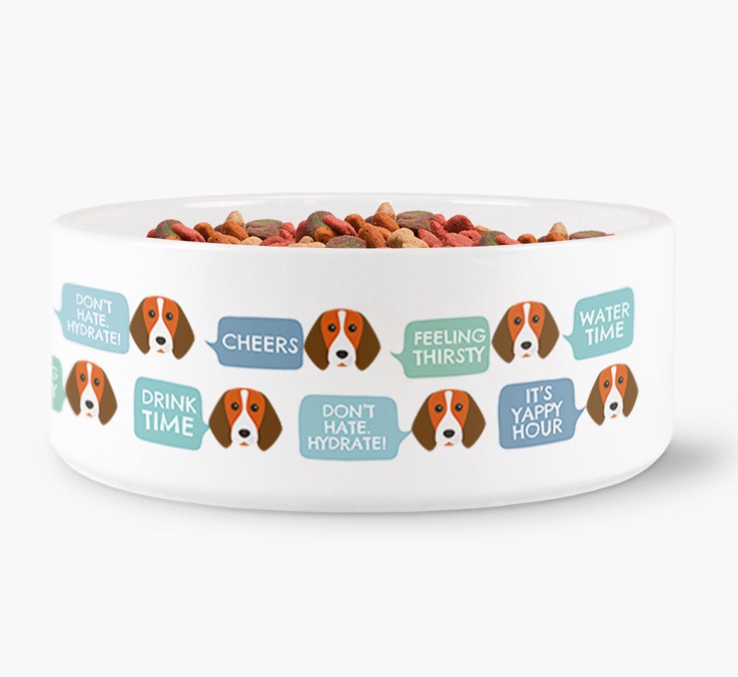 Speech Bubble Dog Water Bowl for your {breedFullName}