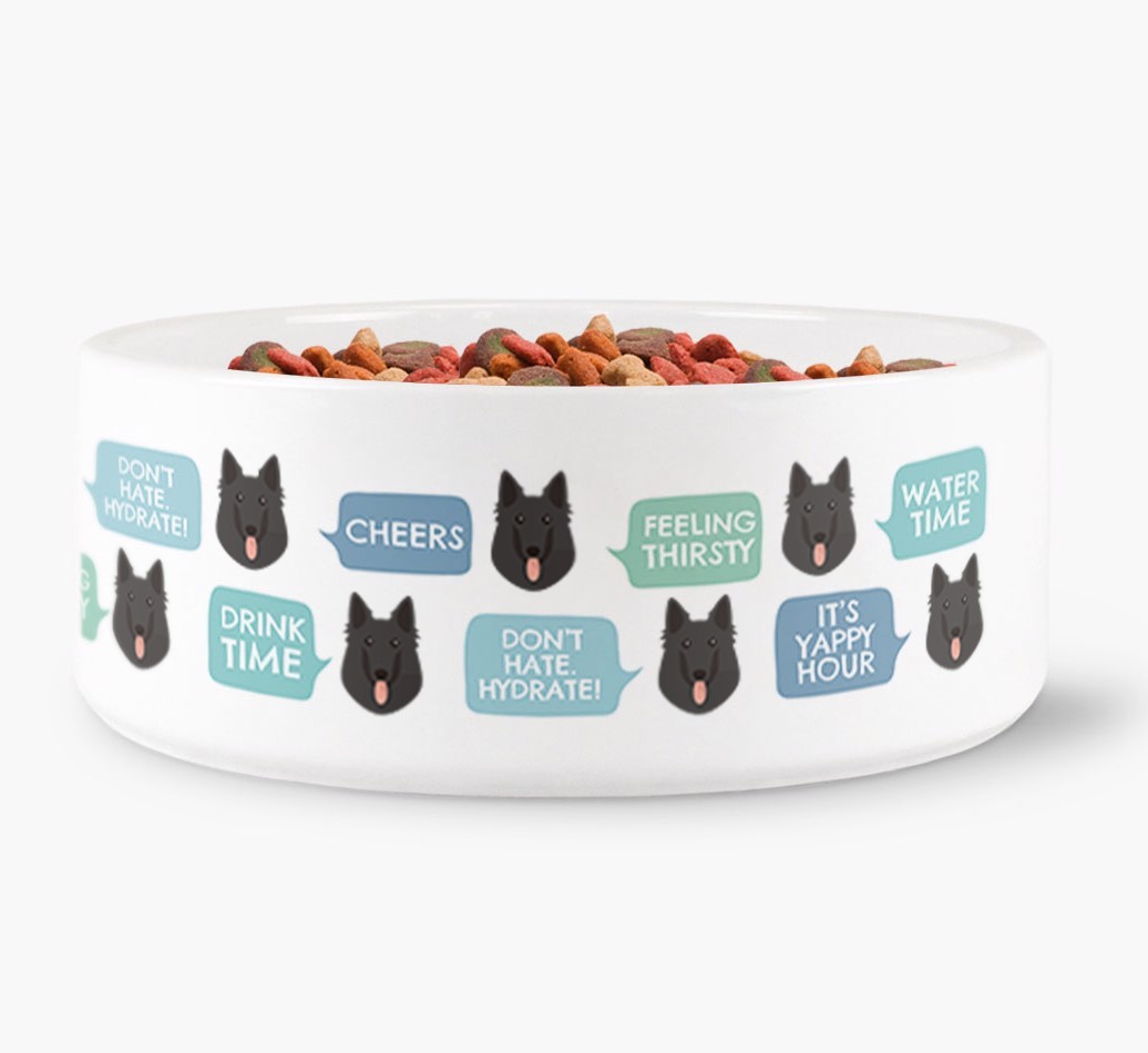 Speech Bubble Dog Water Bowl for your {breedFullName}