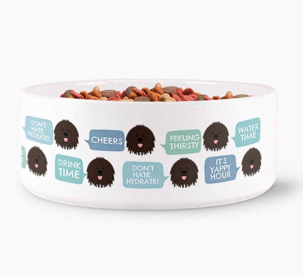 Speech Bubble Dog Water Bowl for your {breedFullName}