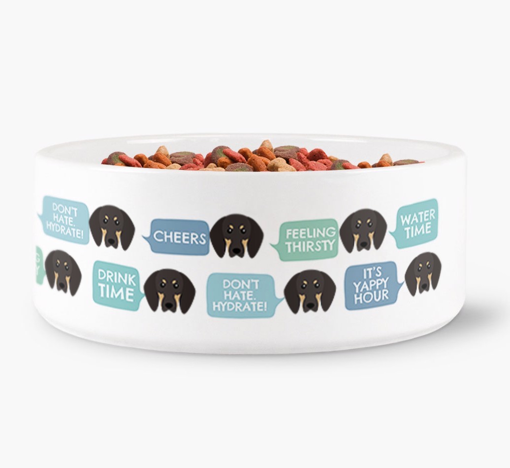 Speech Bubble Dog Water Bowl for your {breedFullName}