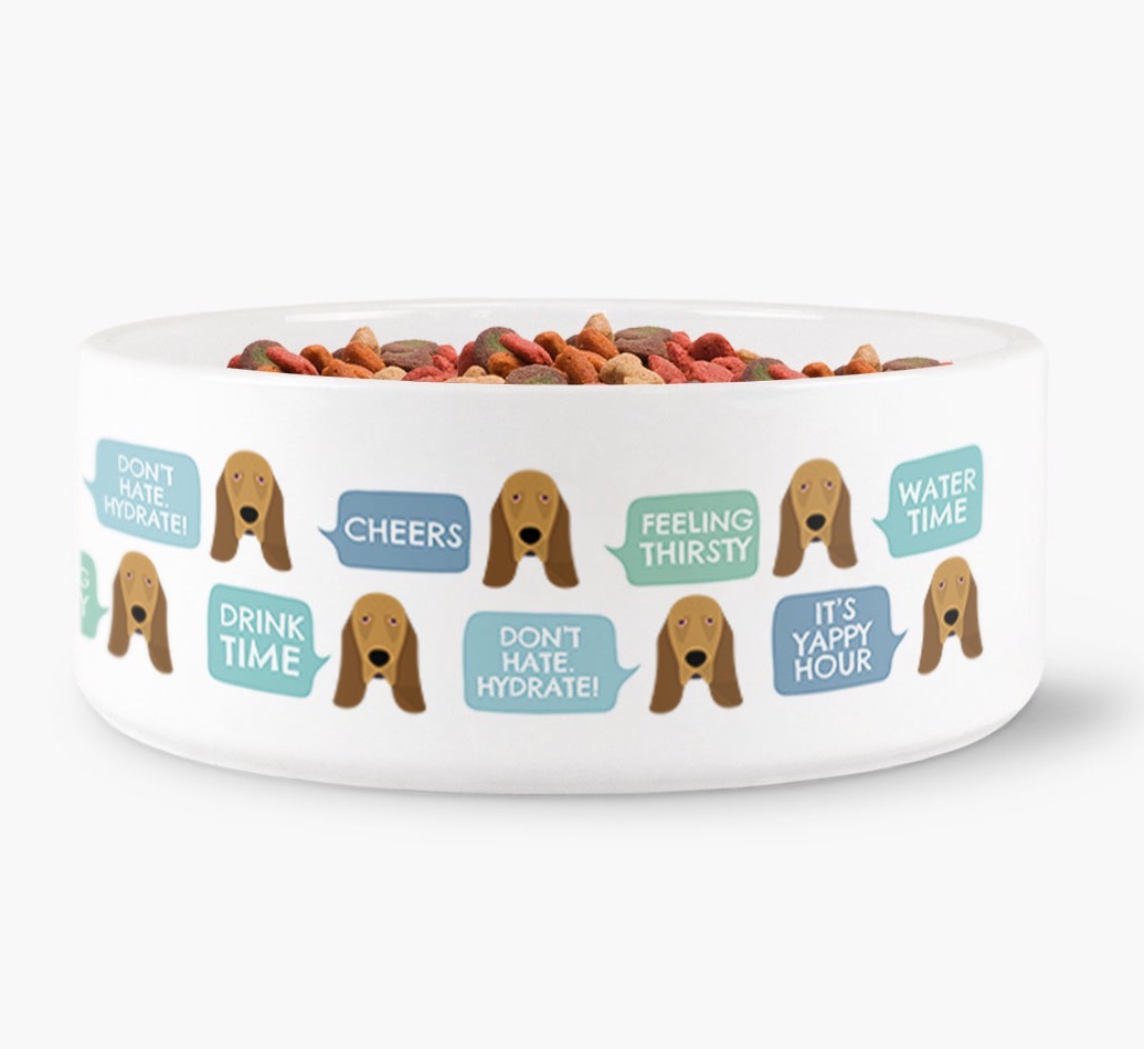 Speech Bubble Dog Water Bowl for your {breedFullName}