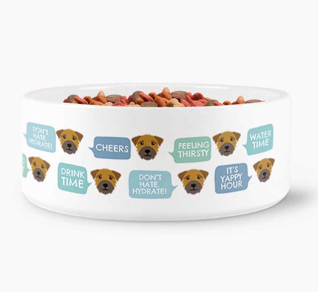 Speech Bubble Dog Water Bowl for your {breedFullName}
