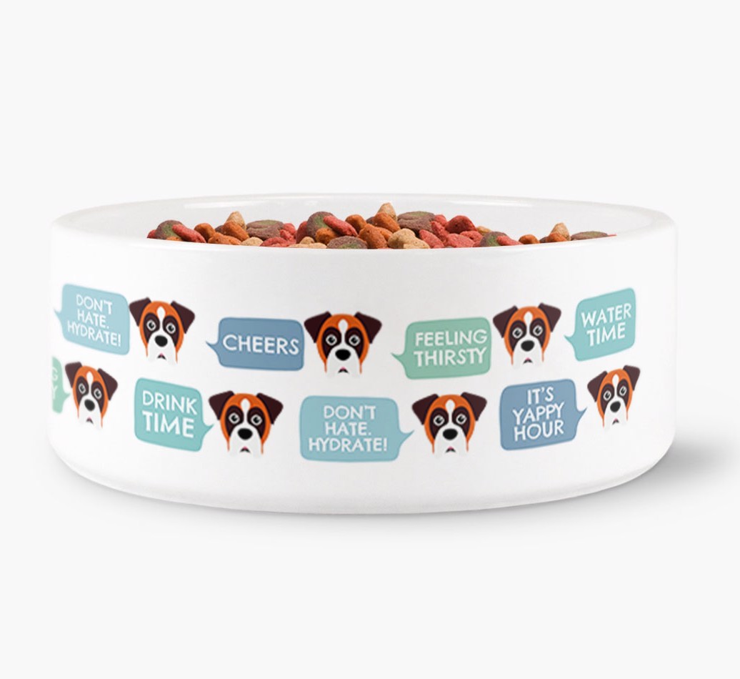 Speech Bubble Dog Water Bowl for your {breedFullName}