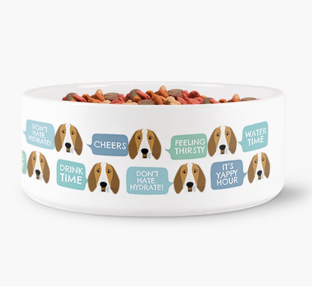 Speech Bubble Dog Water Bowl for your {breedFullName}