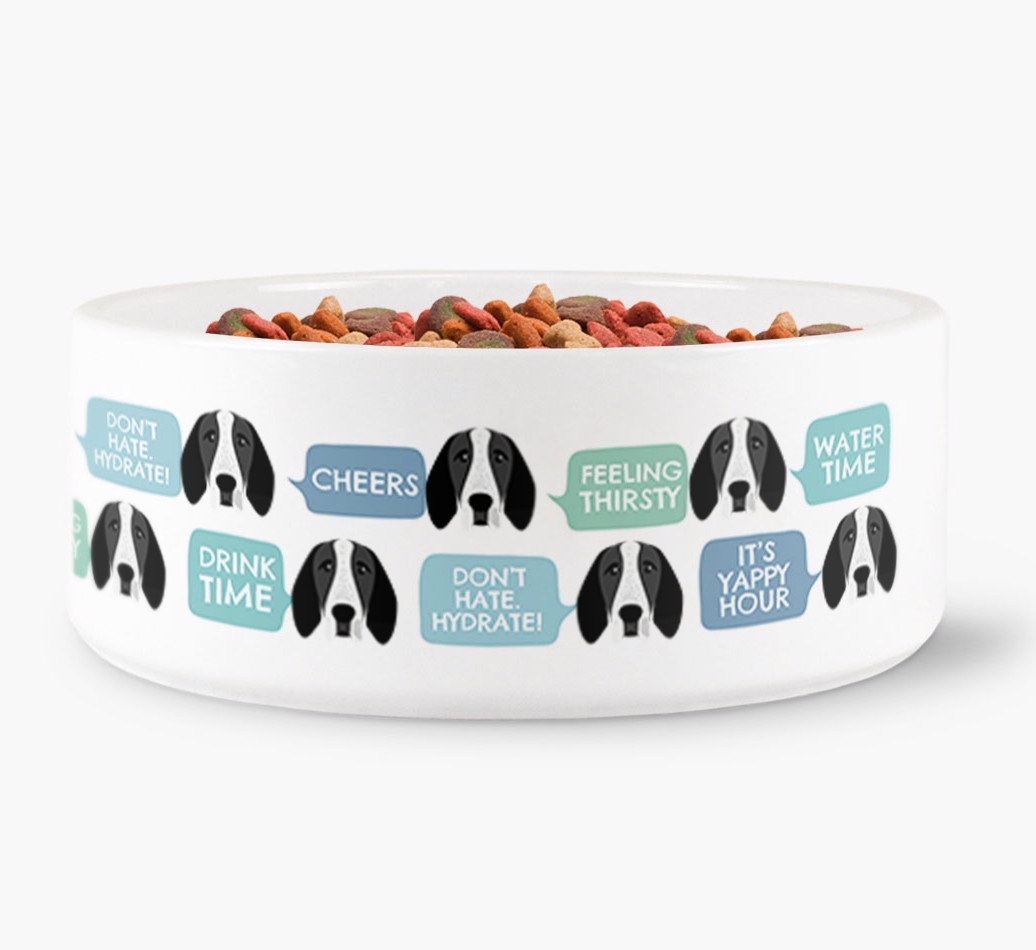 Speech Bubble Dog Water Bowl for your {breedFullName}