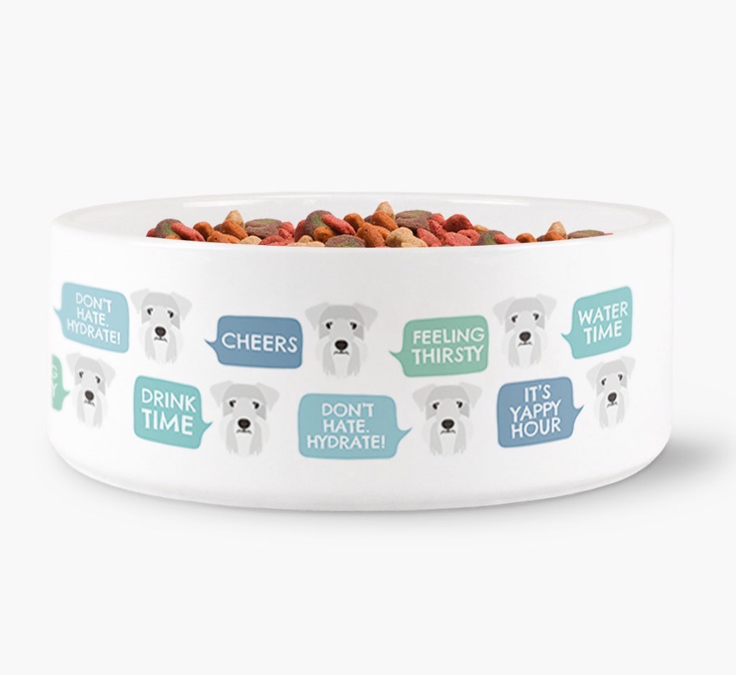 Speech Bubble Dog Water Bowl for your {breedFullName}