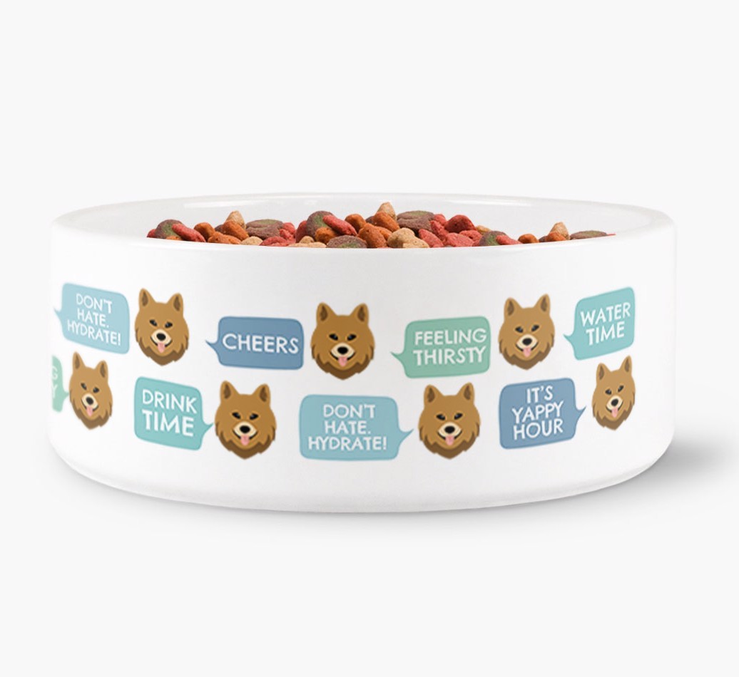 Speech Bubble Dog Water Bowl for your {breedFullName}