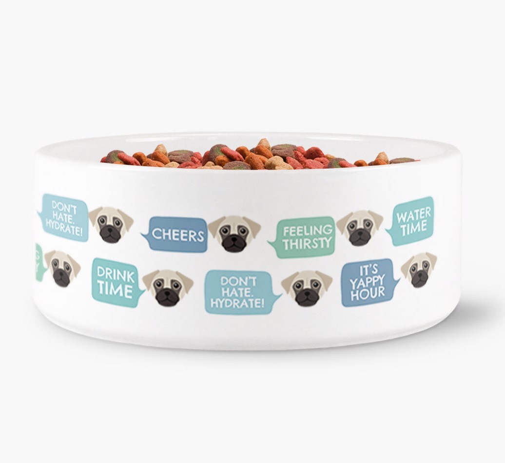 Speech Bubble Dog Water Bowl for your {breedFullName}