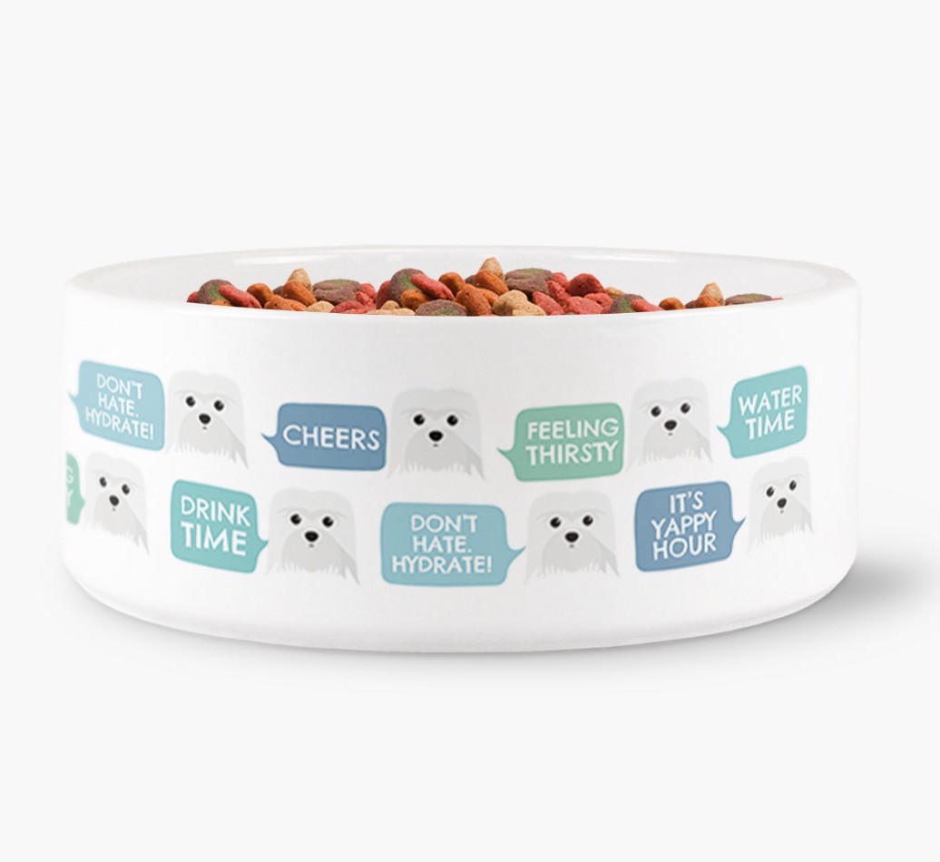Speech Bubble Dog Water Bowl for your {breedFullName}