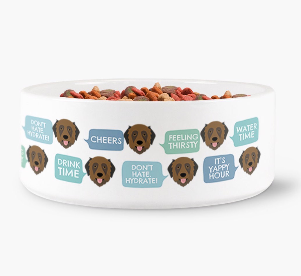 Speech Bubble Dog Water Bowl for your {breedFullName}