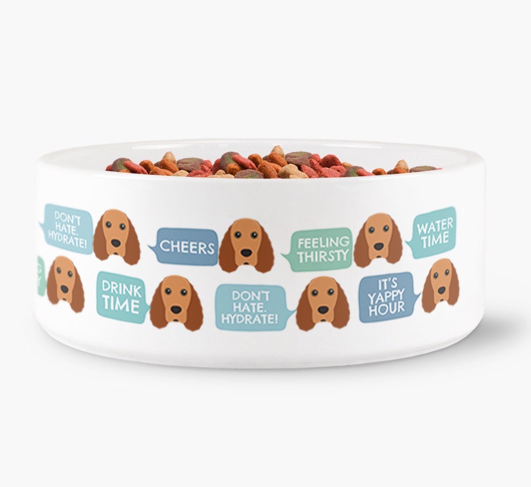Speech Bubble Dog Water Bowl for your {breedFullName}