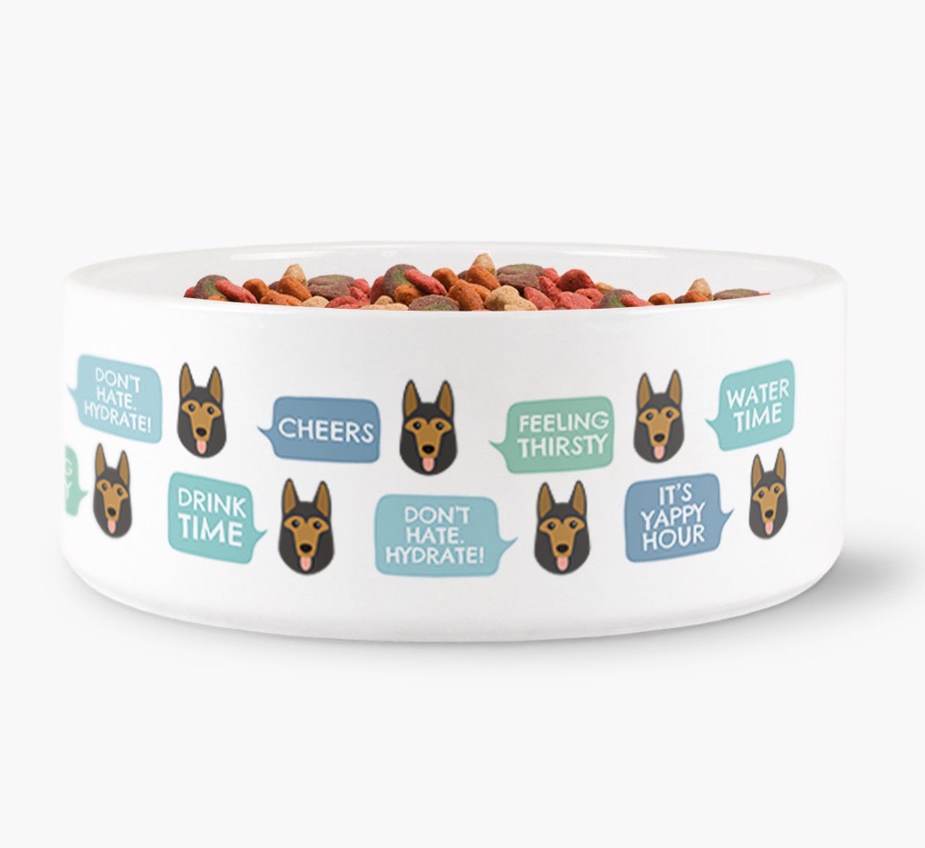Speech Bubble Dog Water Bowl for your {breedFullName}