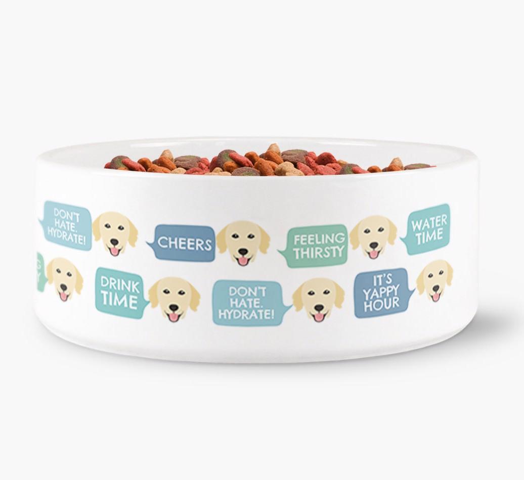 'Speech Bubble' - Personalized Dog Water Bowl for your {breedFullName} 