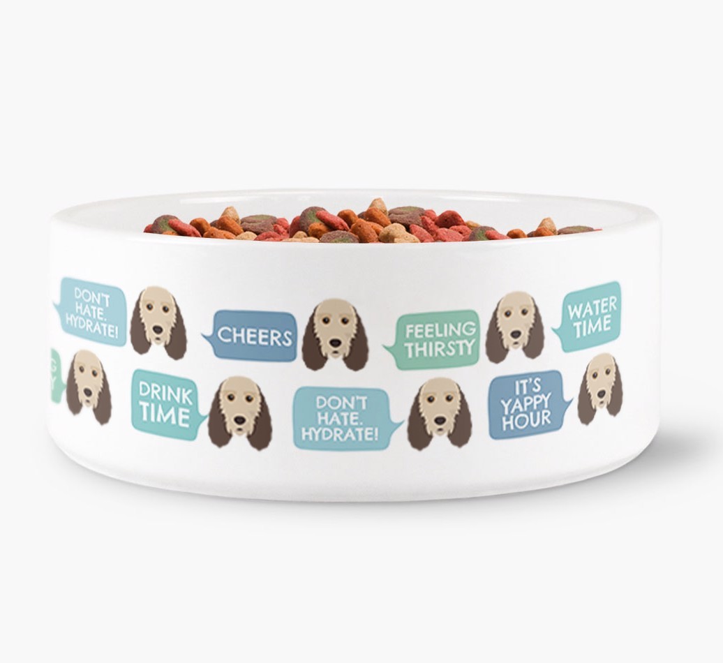 Speech Bubble Dog Water Bowl for your {breedFullName}