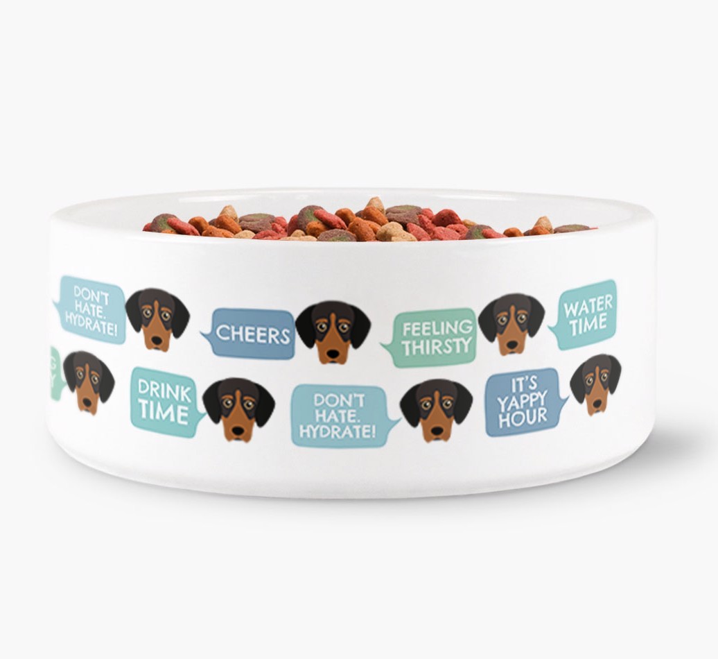 Speech Bubble Dog Water Bowl for your {breedFullName}