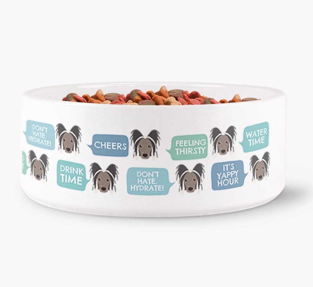 Speech Bubble Dog Water Bowl for your {breedFullName}