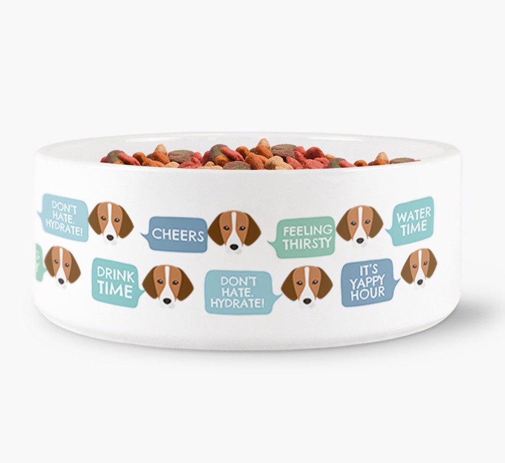 Speech Bubble Dog Water Bowl for your {breedFullName}