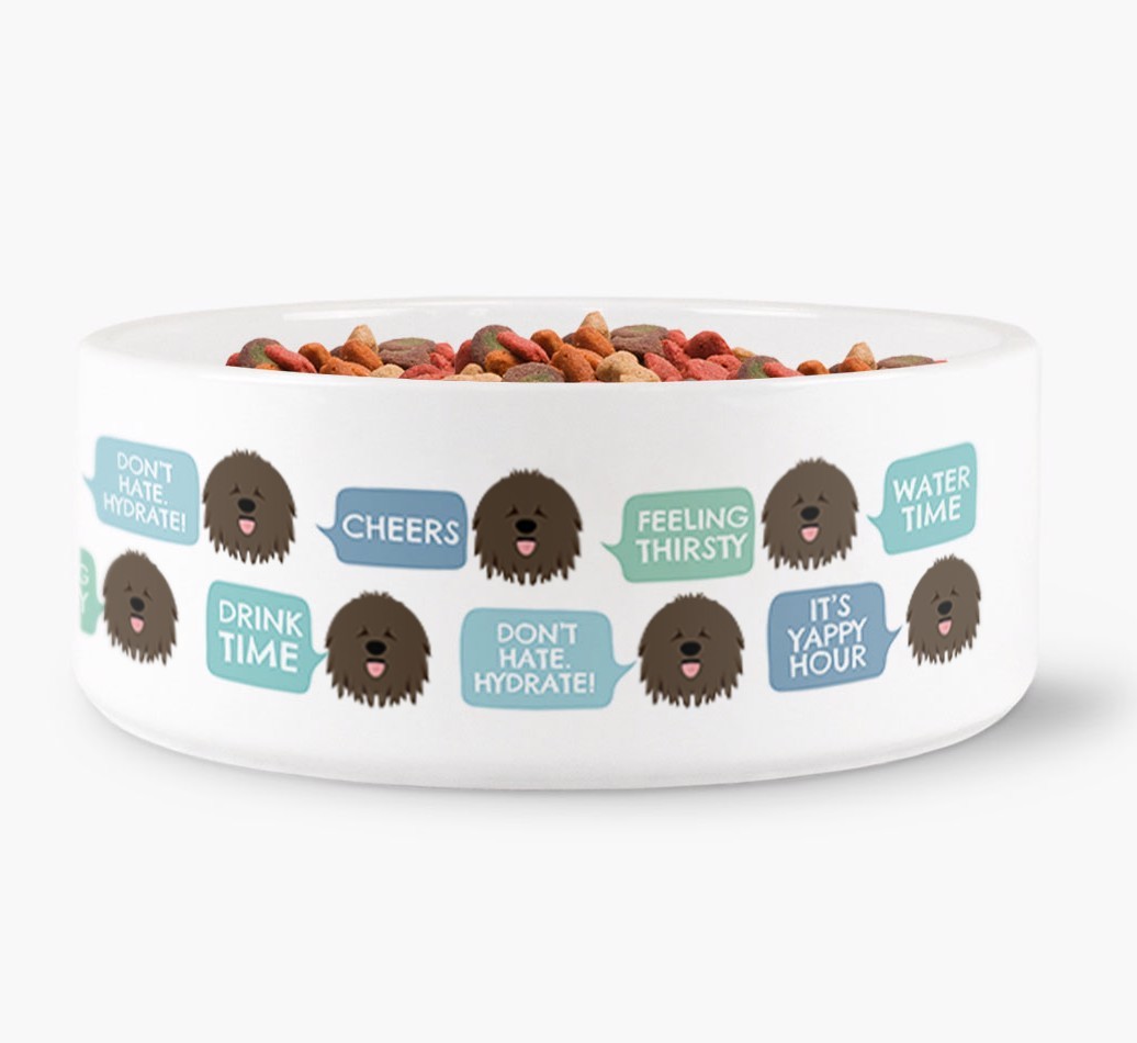 Speech Bubble Dog Water Bowl for your {breedFullName}