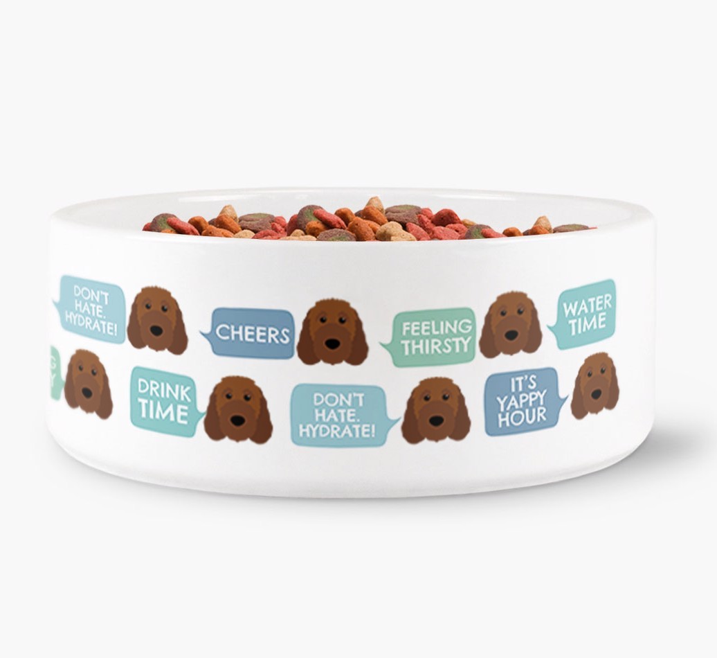 Speech Bubble Dog Water Bowl for your {breedFullName}