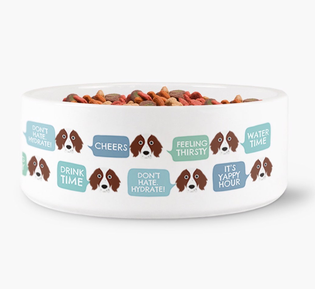 Speech Bubble Dog Water Bowl for your {breedFullName}